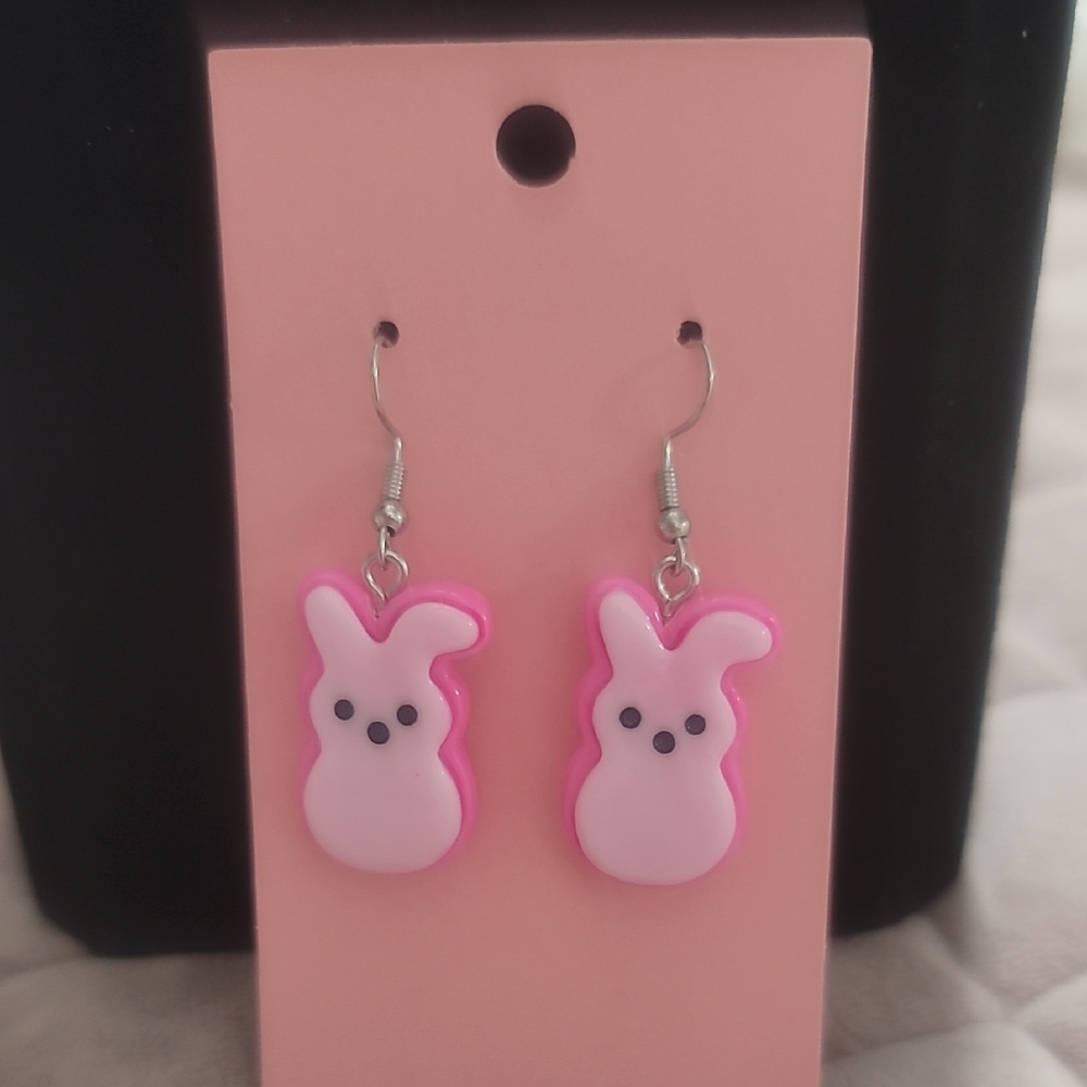 Cute Pink Bunny Earrings New